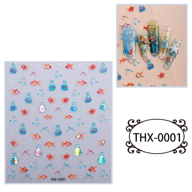 Aurora Rainbow Butterfly 3D Embossed Nail Art Stickers