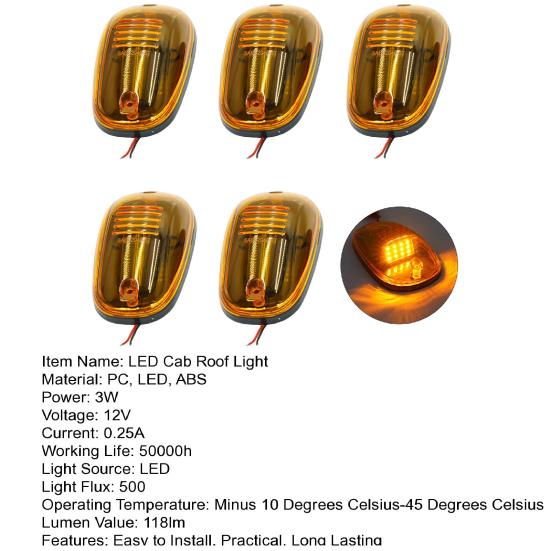 LED Cab Roof Lights High Lumens Super Bright IP67 Waterproof Universal Simple Installation Truck Top Roof LED Light Set