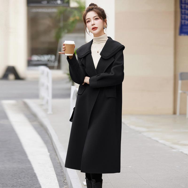 Double-sided wool coat women's autumn and winter new plus long knee fashion jacket