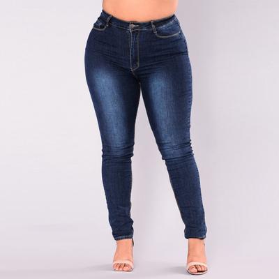 Womens Plus Size Stretch Slim Denim Skinny Jeans Pants High Waist Trousers