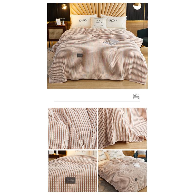 Jednobarevný flanel Klimatizace Deka Prostěradlo Coral Velvet Throw Deka Pohovka Deky Přikrývky