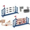 Charming Farmyard Plastic Decor Set Realistic Saddle Barn Pavilion Models Fence