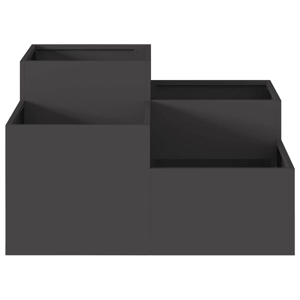 Garden Planter Black 80 X 80 X 48 Cm Steel