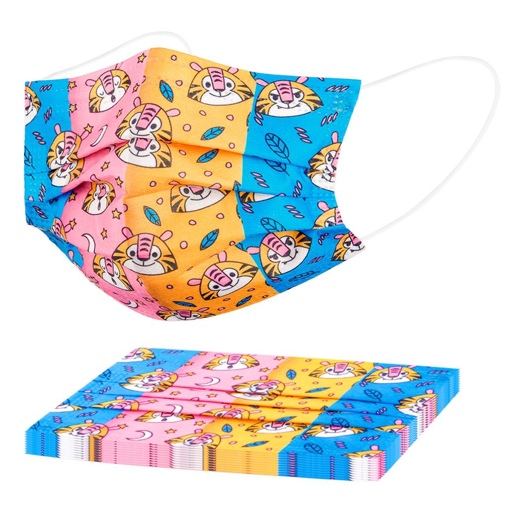 10PCS Children's Kids Disposable Face Mask Cute Print Facial 3Ply Masks