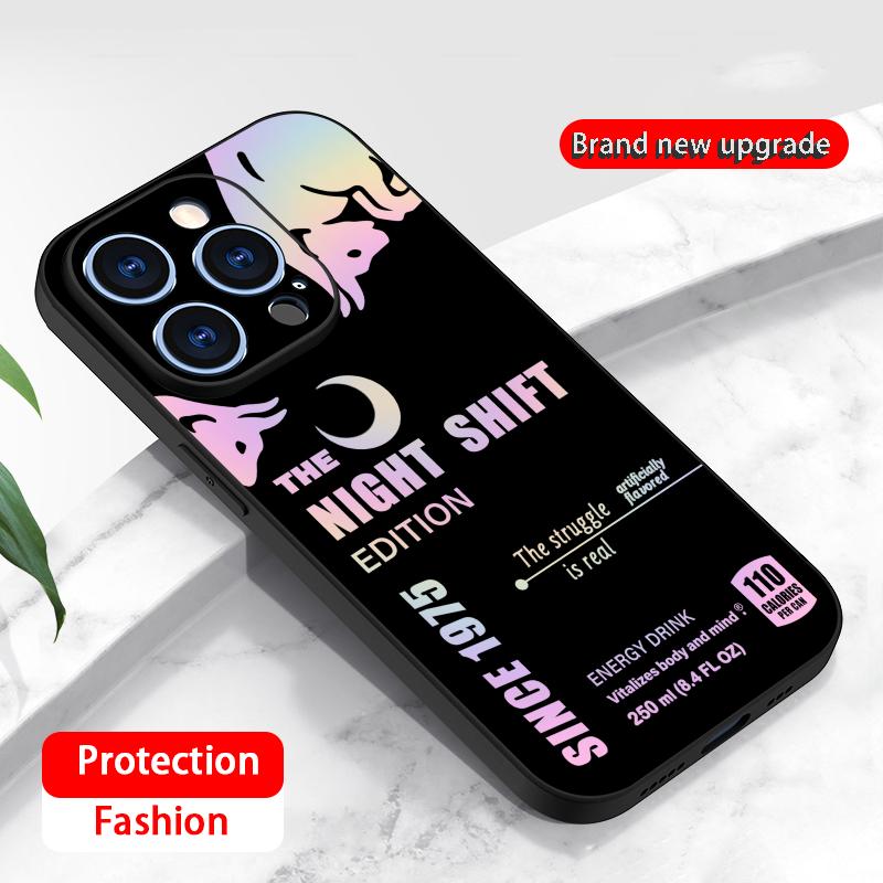 Star Bull Energy Drink schimb de noapte Carcasă Telefon Pentru iPhone 17 16 16e 15 14 13 12 Plus Mini Pro Max Moale neagră Husă Rezistentă la Șocuri