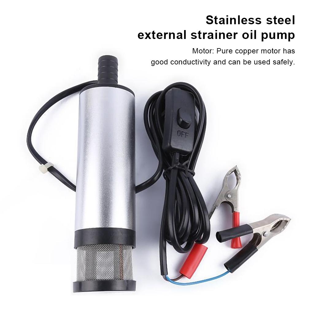 Electric Submersible Pump Stainless Steel Fuel Transfer-pump Portable Oil Suction Pumps with External Filter for Oil