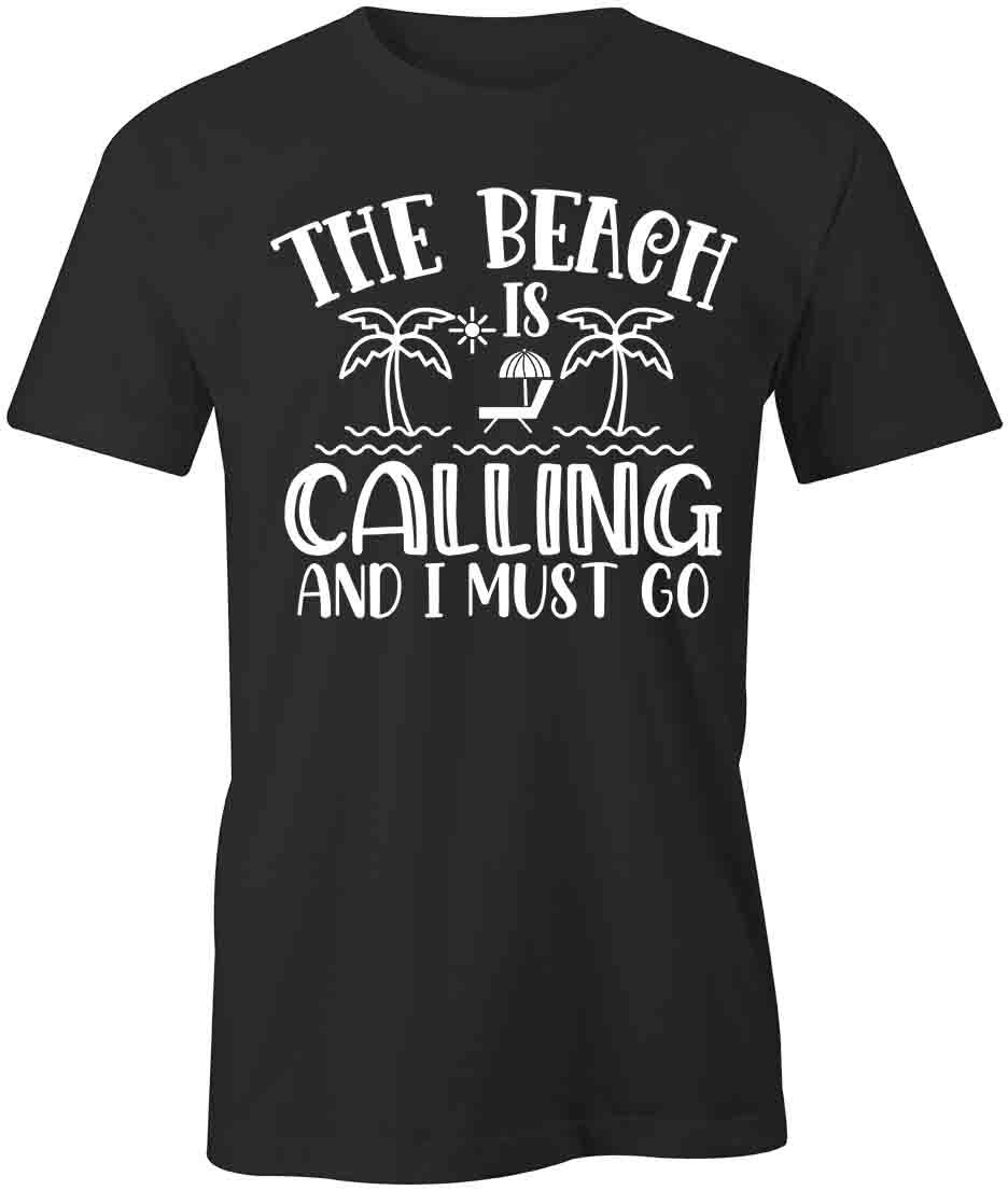 THE BEACH IS CALLING TShirt Tee Short-Sleeved Cotton OCEAN SEA CLOTHING S1BSA560 XXXXL