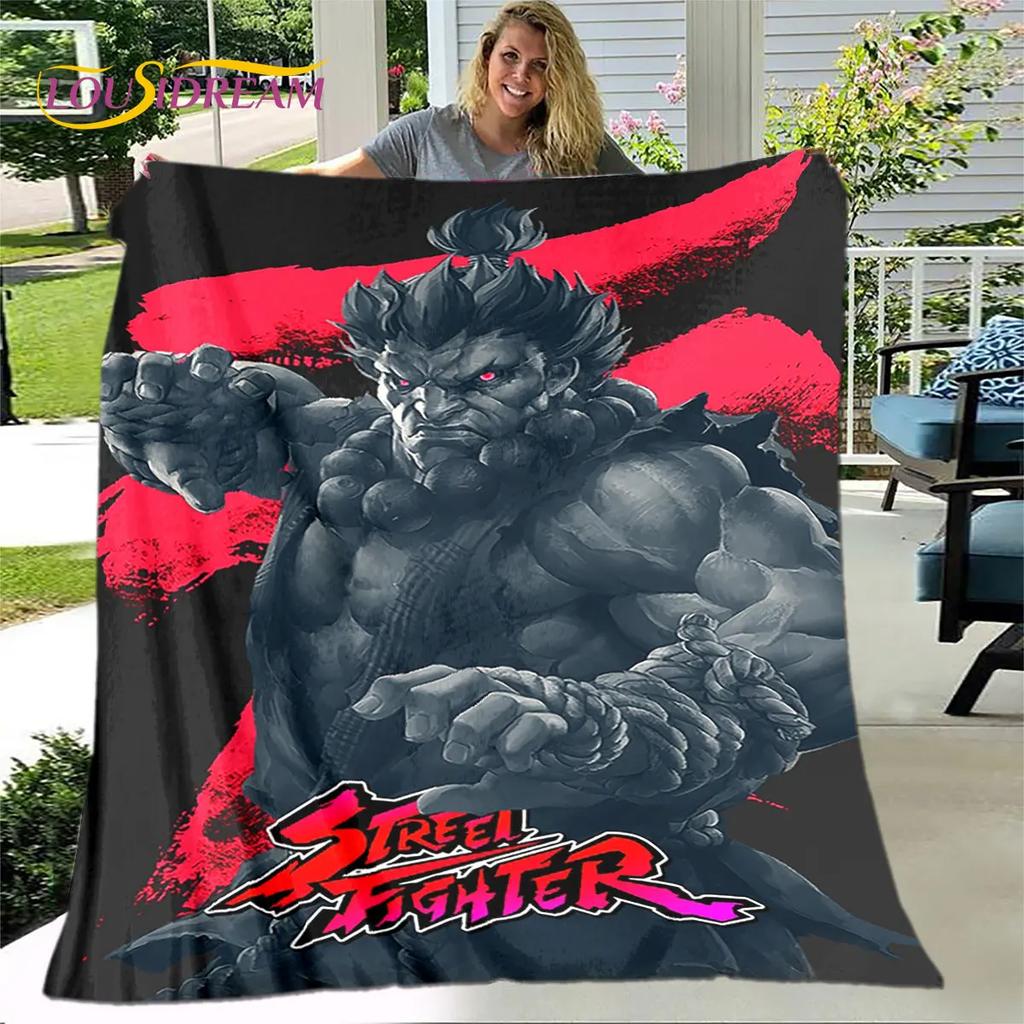 Street Fighter Retro Game  Gamer Soft Plush Blanket,Flannel Blanket Throw Blanket for Living Room Bedroom Bed Sofa Picnic Cover
