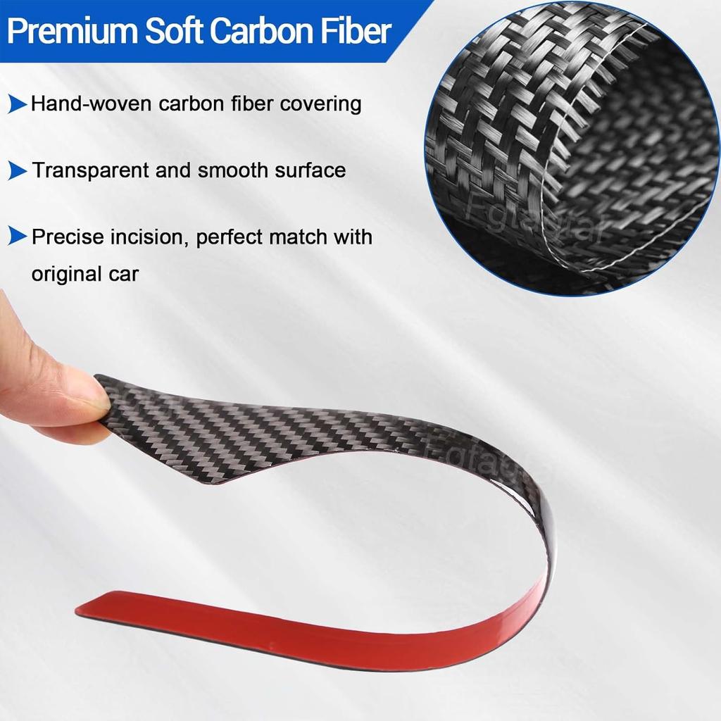 Soft Carbon Fiber Gear Shift Left Trim Strip Compatible with Toyota Supra GR A90 A91 MK5 2019-2026, Center Console Gear Shift Decorative Strip