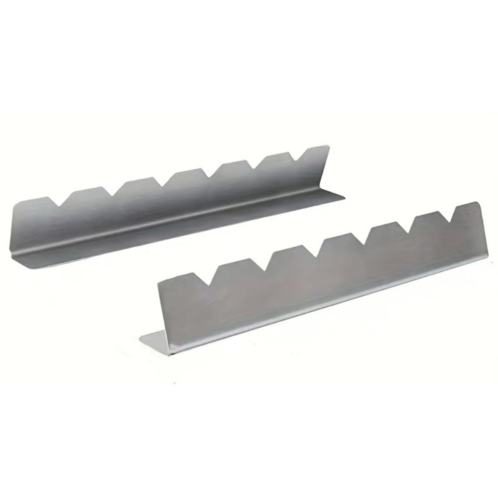 

Anti-Slip Groove Skewer Holder Stainless Steel Barbecue Tools BBQ Kebab Rack Kitchen Use 1 Pair