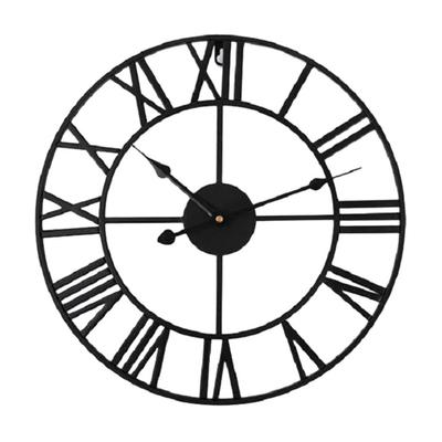 Zegar ścienny 40 cm Europejski przemysłowy zegar ścienny w stylu vintage z dekoracjami z cyframi rzymskimi