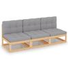 Day and Night - Day and Night 3-seater Garden Sofa with Solid Pine Wood Cushions