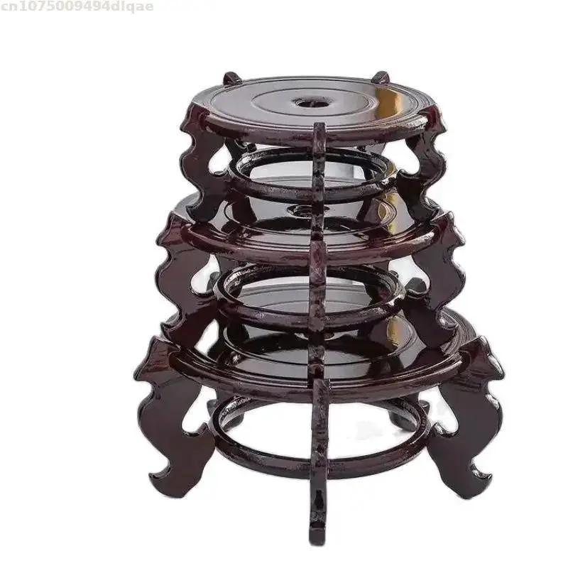 Solid Wood Flower Stand Flowerpot Base Fish Tank Stand Floor Standing Decorative Plant Stand Miniature Model Sculpture Base