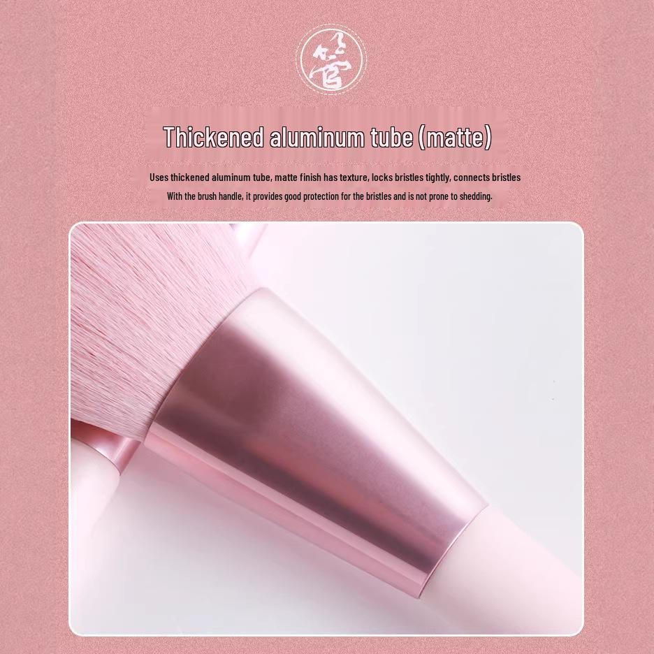 12-teiliges Make-up-Pinselset in zartem Rosa: Ideal für Puder, Rouge und Foundation