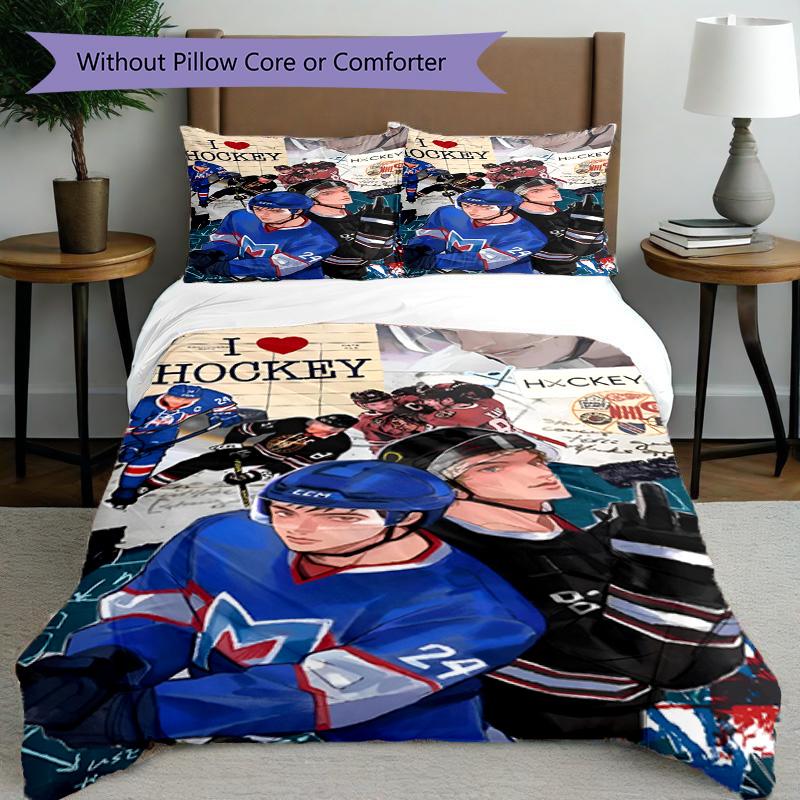 3pcs Duvet Cover Set (1*Duvet Cover + 2*Pillowcase, Without Core), Heated Rivalry Print Bedding Set, Bedroom Decor, All‑Season, Birthday Gift