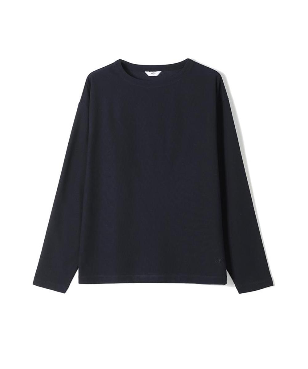 Notig Cotton Blend Waffle Knit Boat Neck T-Shirt Navy_Okg3T1Rl103N1 Navy/095