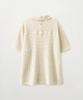 Seteo Waffle Collar Short Sleeve T-Shirt Cream