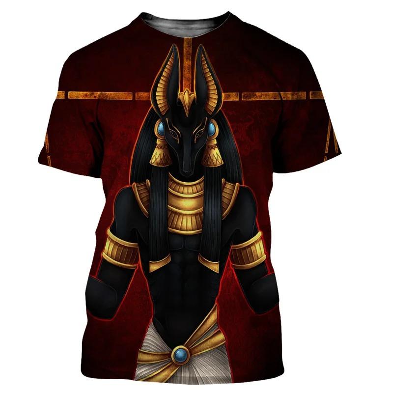 Anubis, The Ancient Egyptian God of Death graphic t shirts Summer Fashion Casual streetwear 3D Printed quick-drying t-shirt Tops S