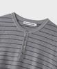 Beulaendideu Refined Stripe Henley Half Knit [Melange Gray]