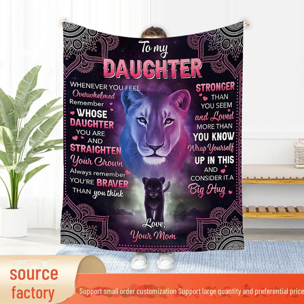 Cozy Envelope Letter Flannel Blanket - Perfect Gift for Relatives and Friends, Double-Sided Fleece, Small Size