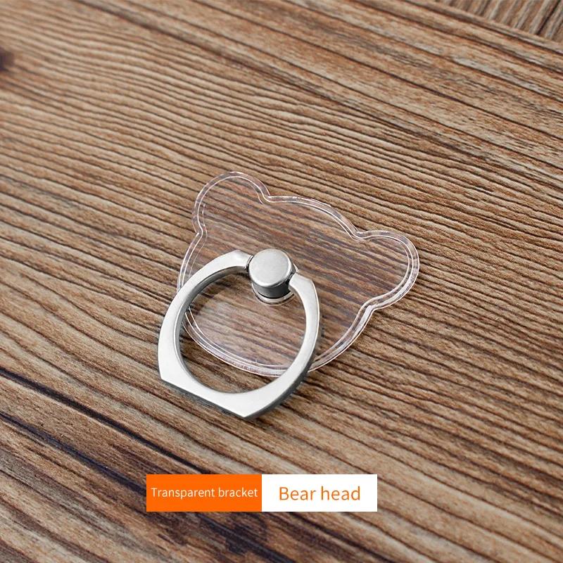Transparent Finger Ring Mobile Phone Holder Universal Smartphone Clear Stand Support Cell Phone Car Mount For iPhone 15 Xiaomi