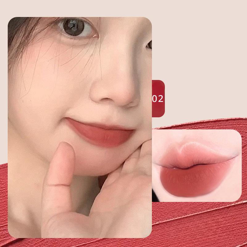HEY.YUE Air Soft Matte Velvet Whitening Rtěnka je přirozeně nelepivá a není snadné ji přilnout k bahnu na rty