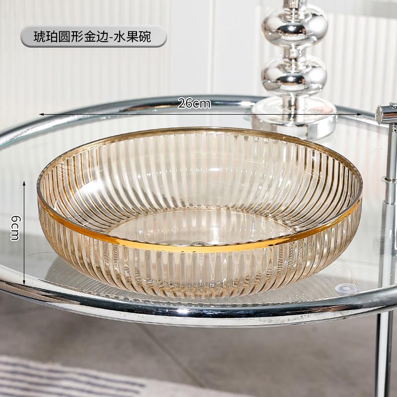 Round Acrylic Fruit Plate Candy Tray Snack Tray Dried Fruit Bowl High Foot Cake Plate Dessert Plates Refreshment Tray Salad Bowl