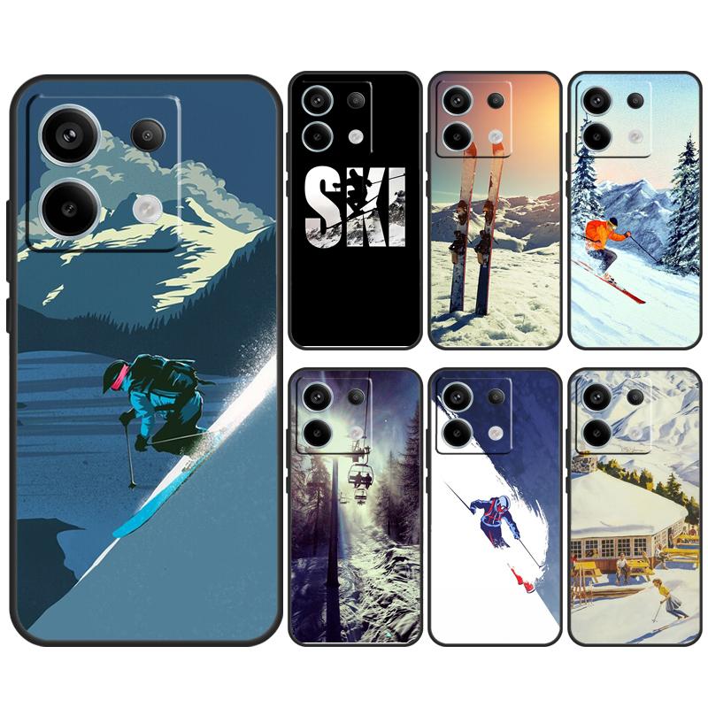 Skiing Snow Snowboard Ski Case For Xiaomi Redmi Note 13 12 11 10 9 8 Pro 12S 11S 10S 9S 10A 9C 10C 12C 13C Back Cover