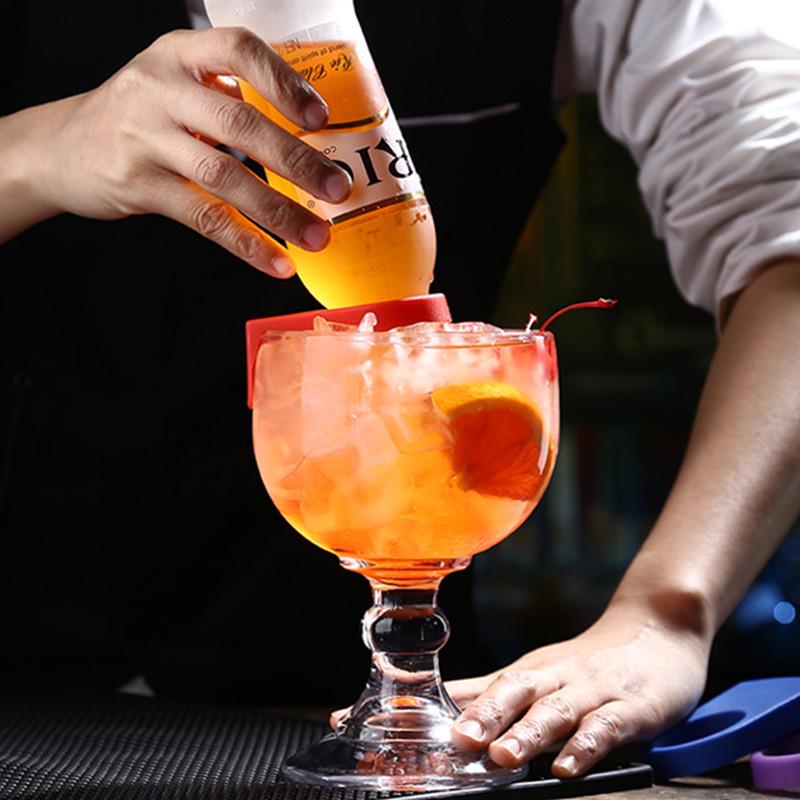 Creative Inverted High-Footed Glass Cup: Versatile for Cocktails, Draft Beer, Juice, or Any Beverage.