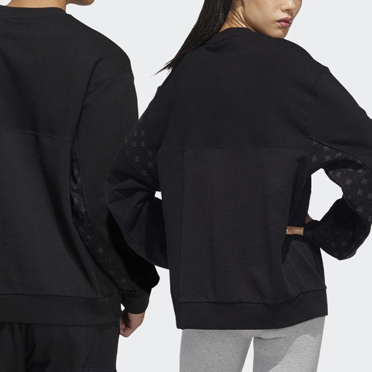 Adidas Originals Trefoil CNY Pattern Print Sport Crew Neck Sweatshirt Men Tops Black HC0565