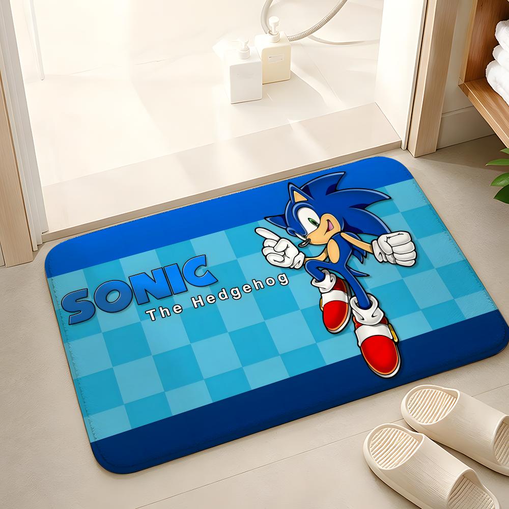Classic Anime S-Sonic Characters Floor Mat Floor Mat Soft Flannel Non-Slip Door  Rug for Living Room