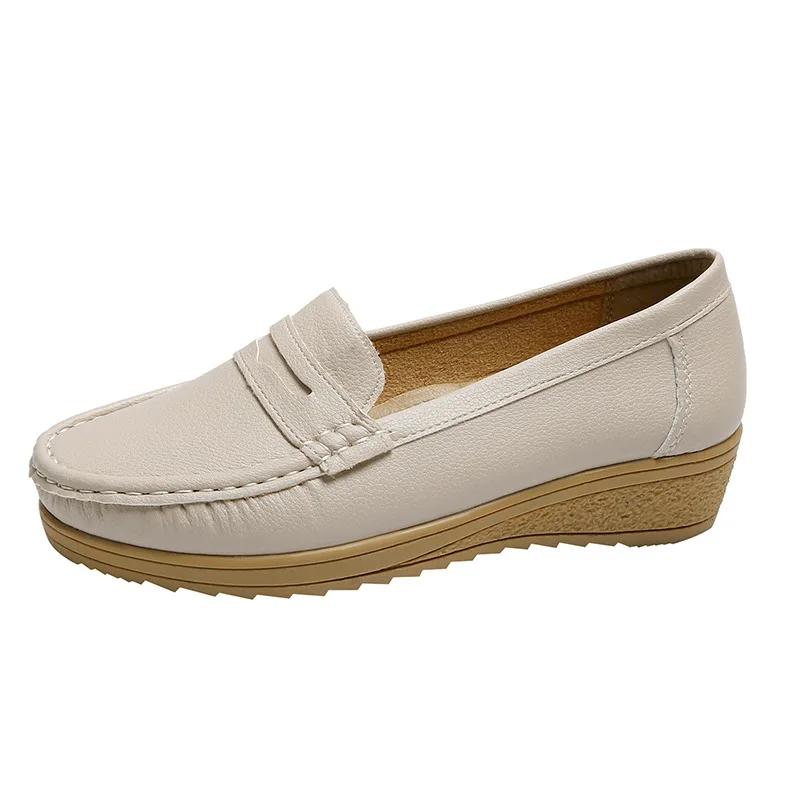 Flacher Keilabsatz atmungsaktive rutschfeste Schuhe neue weiche Sohle lässige Beanie-Schuhe für Damen modische und bequeme Schwesternschuhe fo