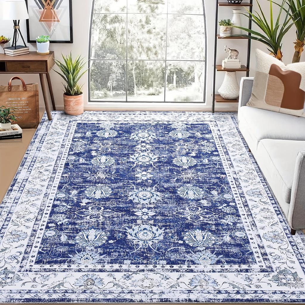 Retro Bohemian Persian Style Carpet for Living Room Comfortable Soft Non-slip Bedroom Rugs Classical Entrance Door Mat Washable
