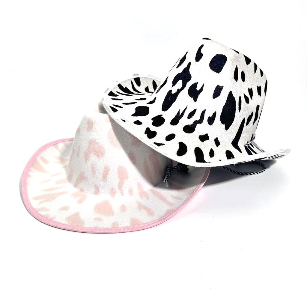 Hat Cow Pattern Western Cowboy Hat Ball Party Hat Versatile Jazz Hat