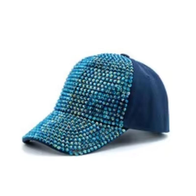 New Fashion Women Diamond Inlay Cap Spring Summer Hip Hop Kpop Dance Baseball Caps Simple Plain Party Street Hat