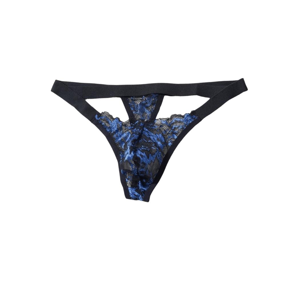 Low Waist Men's Lace Thong Transparent T-back Briefs Men Breathable Mesh Sheer Panties Role Play