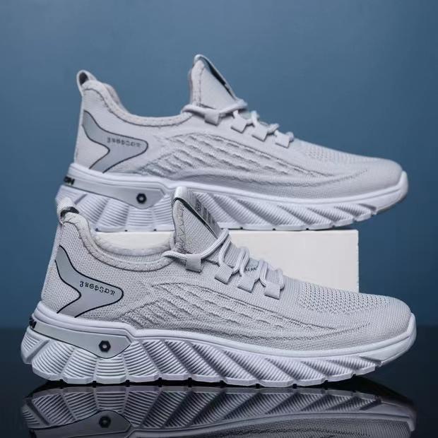 Men's Shoes Summer New Breathable Thin Mesh Flying Weaving Increase Casual Men's Sports Shoes