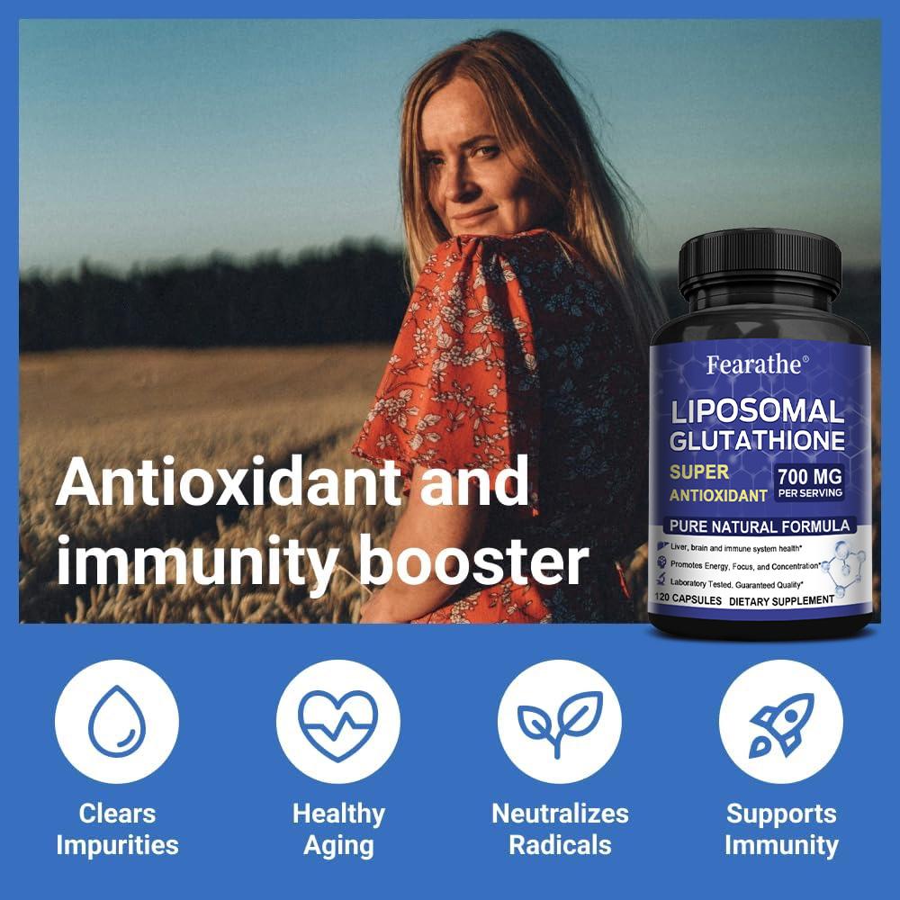 Liposomální Glutathionové Kapsle 700 mg Na Dávku, Fosfolipidový Komplex, 120 Vegetariánských Kapslí, Doplněk Strava