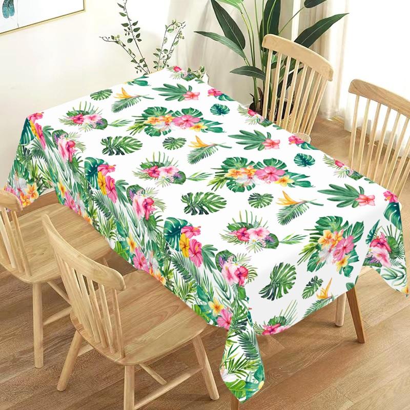 Hawaiian Party Decoration Palm Leaves Disposable Tablecloth Table Cover Tropical Summer Beach Supplies Luau Birthday Party decor