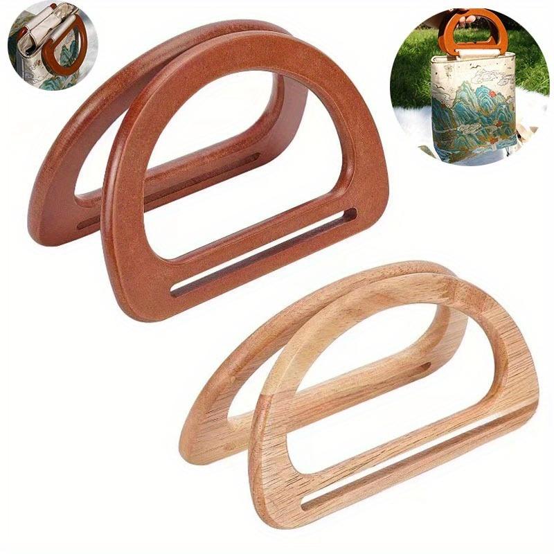 2pcs Shaped Wooden Bag Handles Many Colors Replacement Accessories for Handbags DIY Craft Supplies.