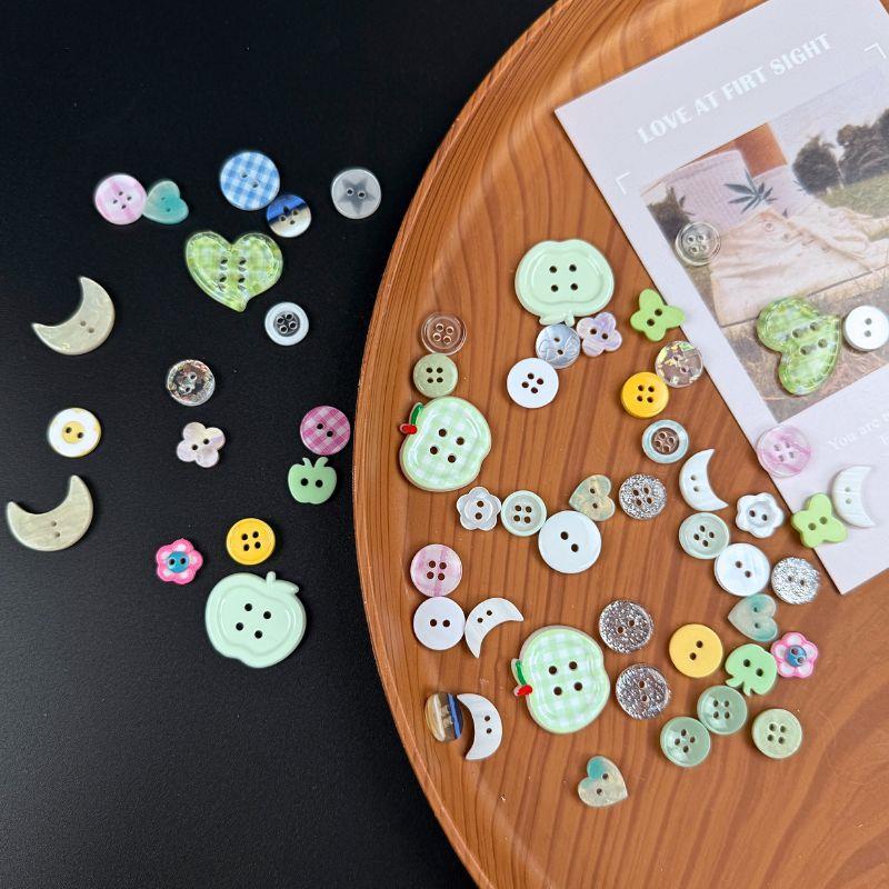 11pcs Cream Style Blind Box Button Cute Handmade Resin DIY Clothes Accessories Scrapbooking DIY Crafts Headband Decoration