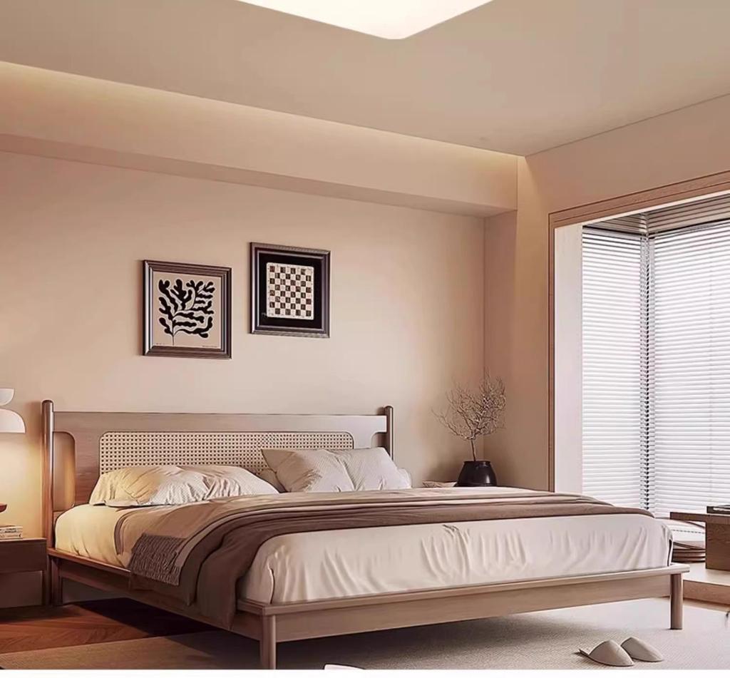 American Retro Walnut Ceiling Lamp: 2024 New Medieval Style for Living Room or Bedroom