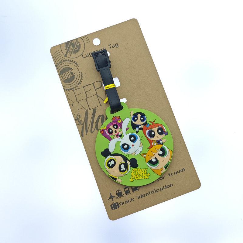 Cute Cartoon Flying Girl Police PVC Rubber Luggage Tag - Anime-Style Suitcase ID Tag Pendant