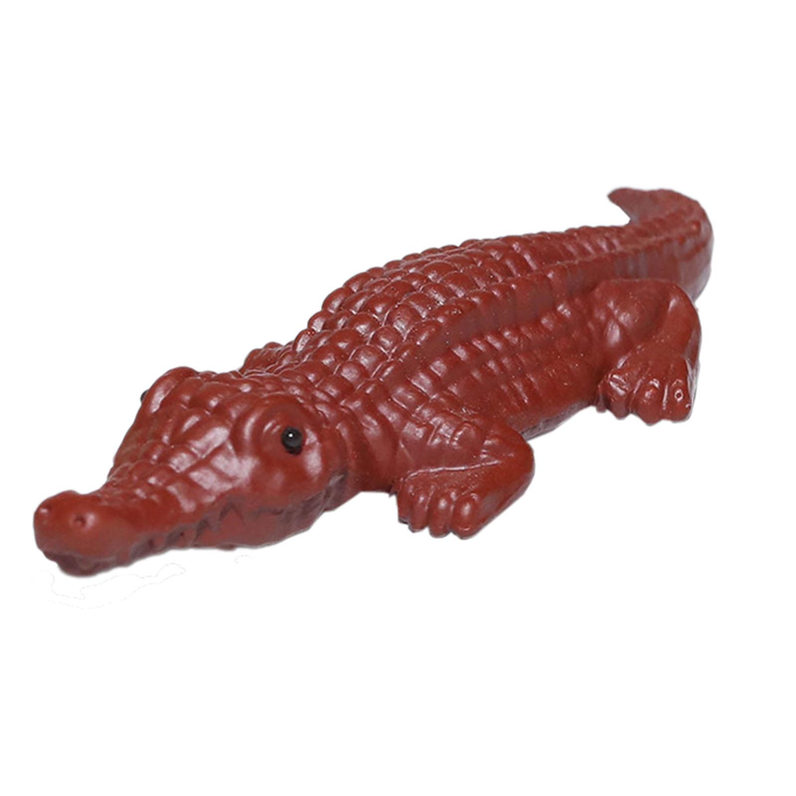 Crocodile Statue Ornament Mini Alligator Sculpture Tea Lovers Gift Purple Sand Tea Pet Crocodile Figurine for Cabinet Tearoom