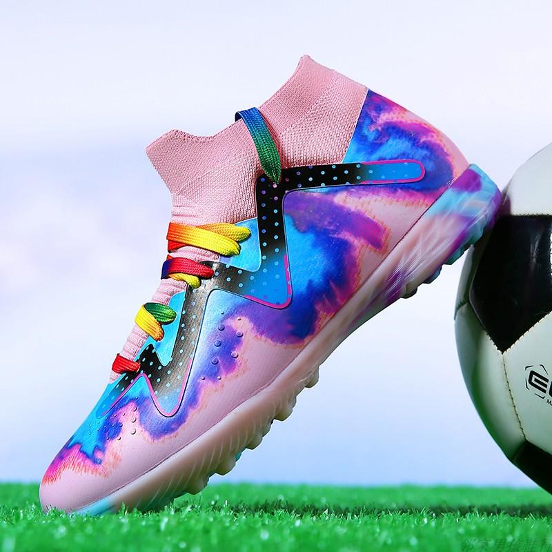 Football Shoes C Luo Assassin CR Shattered Nails Spikes High Top Student Game Training Shoes