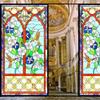 Tiffan Retro Kostelní okenní fólie Malované sklo Matné Umělecké okenní papíry Posuvné dveře Kuchyně Koupelna Samolepka na okno