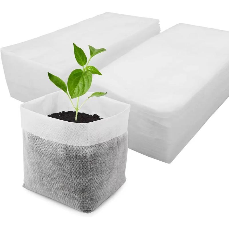 100PCS Non-woven Seeding Grow Bags Biodegradable Seed Nursery Bags Plants Seeds To Sow Flower Pots Pouch Home Garden Supply
