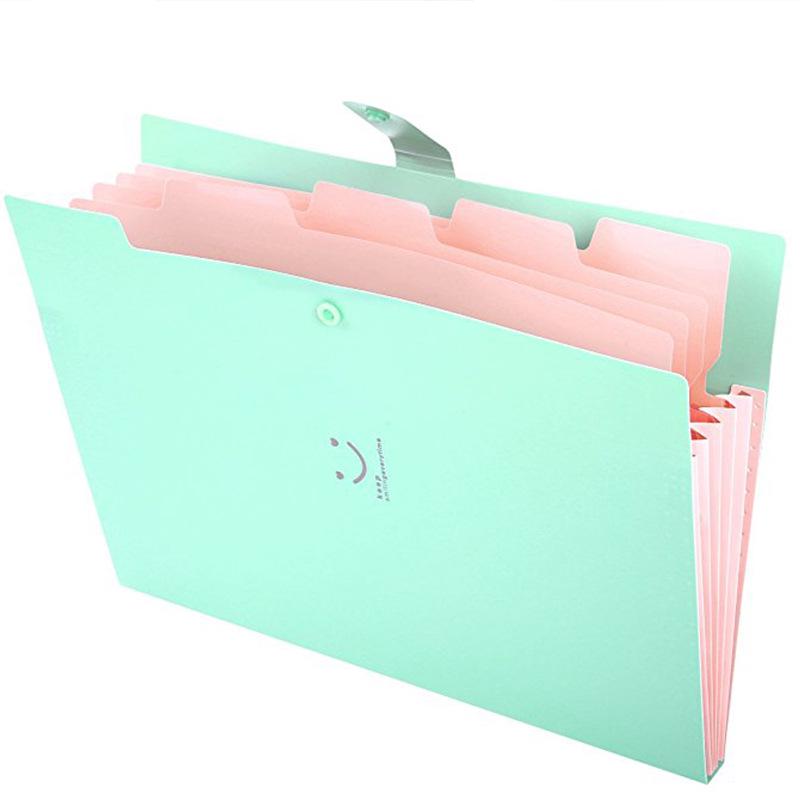 A4 Multi-color Accordion File Folder with Inserts and Clips for Paper Organization