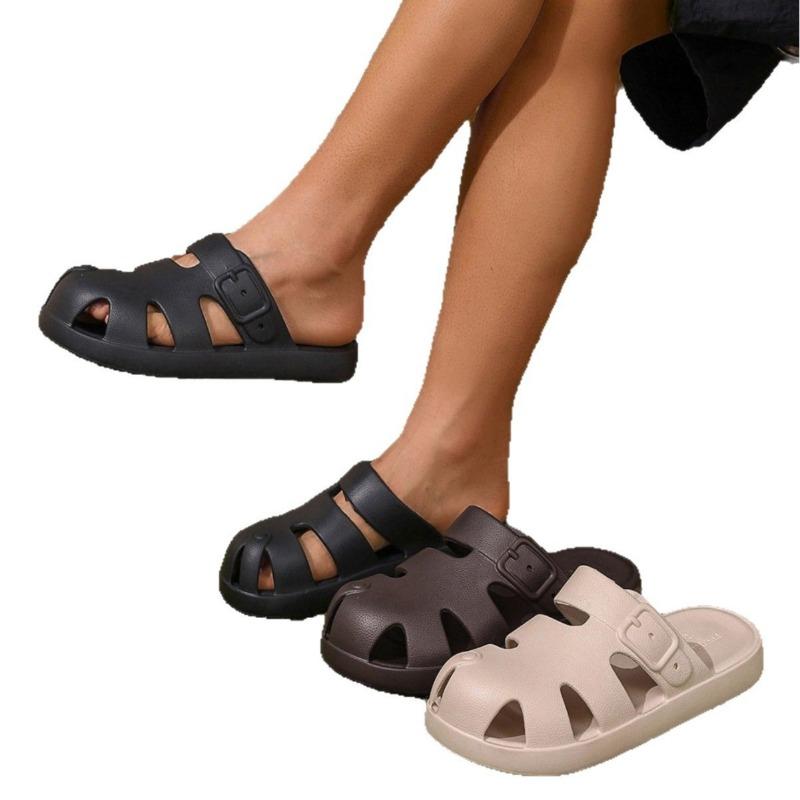 Men's bag head cool slippers outer wear home EA summer wear-resistant, non-slip and non-smelly feet men's beach hole shoes