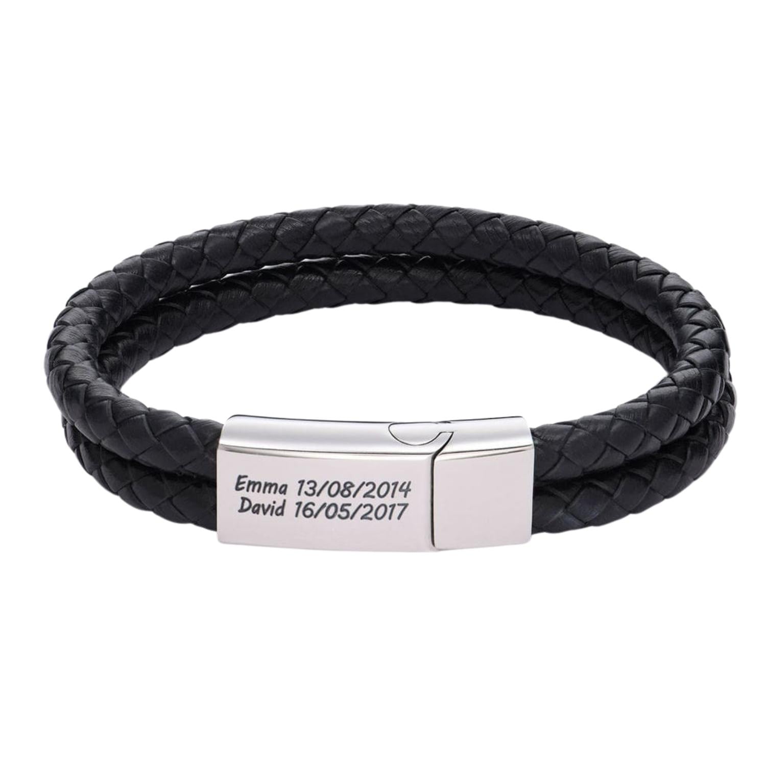 New Design High Quality Magnetic Clasp Men Bracelets Leather and Stainless Steel 18cm&fashion жёлтый